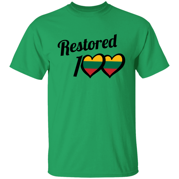 Restored 100 - BoysGirls Youth Classic Short Sleeve T-Shirt - Lithuania Strong