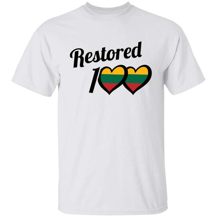 Restored 100 - BoysGirls Youth Classic Short Sleeve T-Shirt - Lithuania Strong