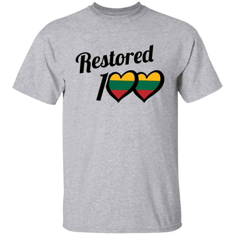 Restored 100 - BoysGirls Youth Classic Short Sleeve T-Shirt - Lithuania Strong