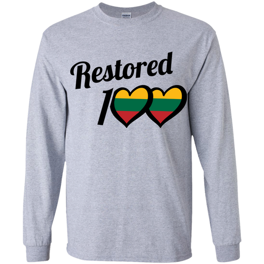 Restored 100 - Boys Youth Classic Long Sleeve T-Shirt - Lithuania Strong