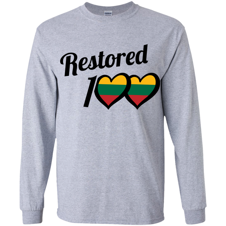 Restored 100 - Boys Youth Classic Long Sleeve T-Shirt - Lithuania Strong