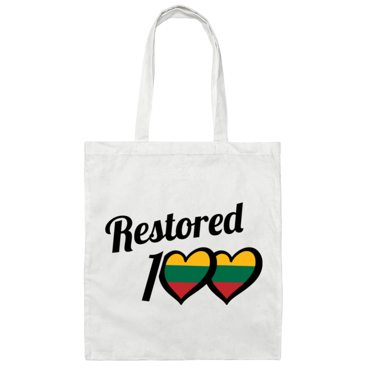 Restored 100 - Canvas Tote Bag - Lithuania Strong