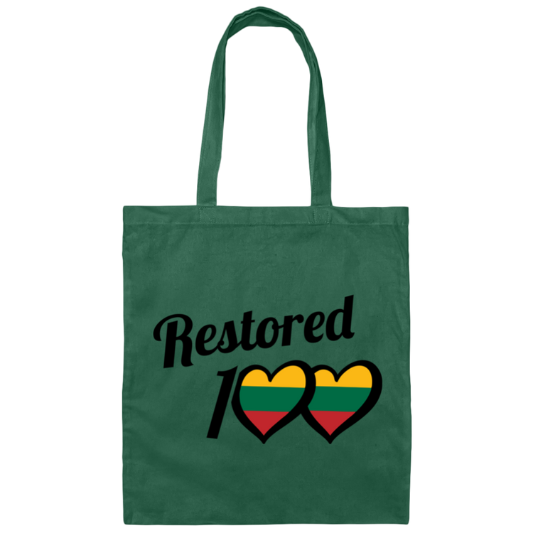 Restored 100 - Canvas Tote Bag - Lithuania Strong