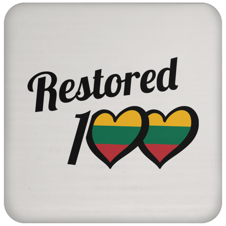 Restored 100 - High Gloss Coaster - Lithuania Strong