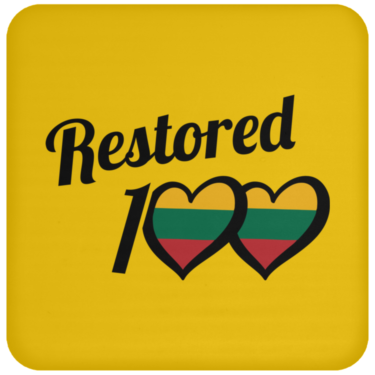 Restored 100 - High Gloss Coaster - Lithuania Strong