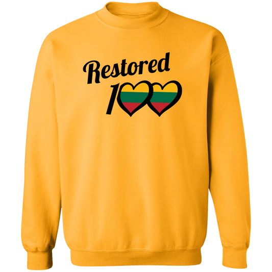 Restored 100 - MenWomen Unisex Comfort Crewneck Pullover Sweatshirt - Lithuania Strong