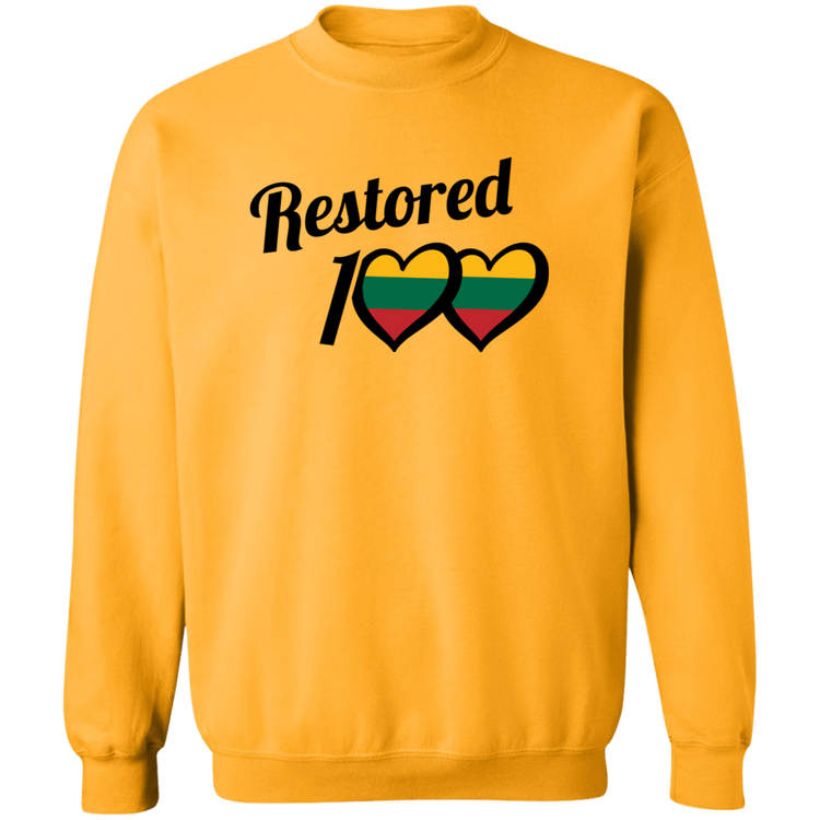 Restored 100 - MenWomen Unisex Comfort Crewneck Pullover Sweatshirt - Lithuania Strong
