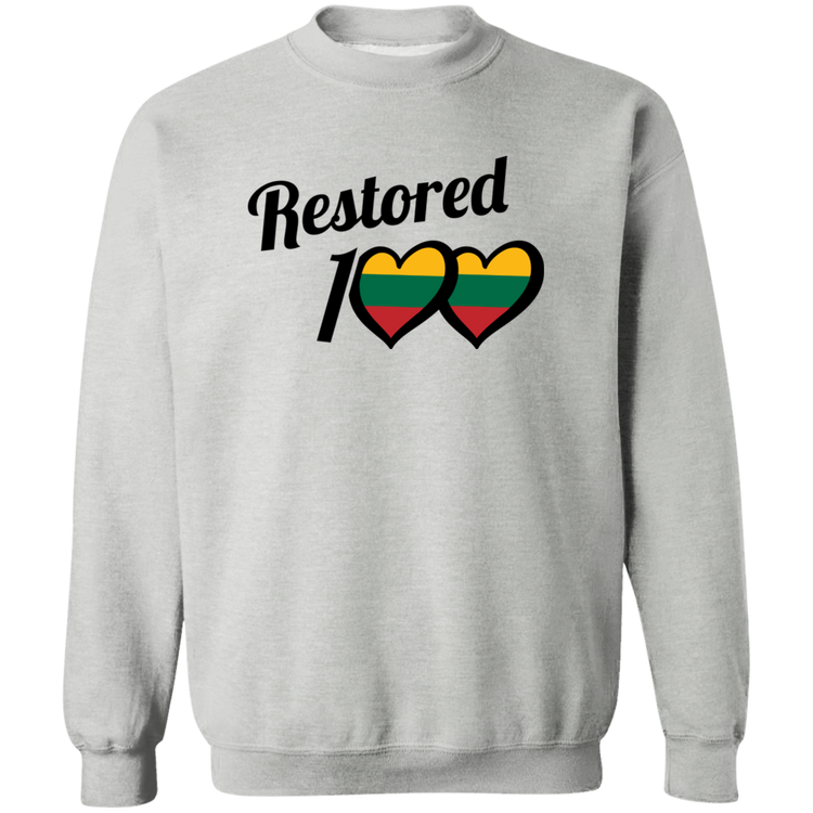 Restored 100 - MenWomen Unisex Comfort Crewneck Pullover Sweatshirt - Lithuania Strong
