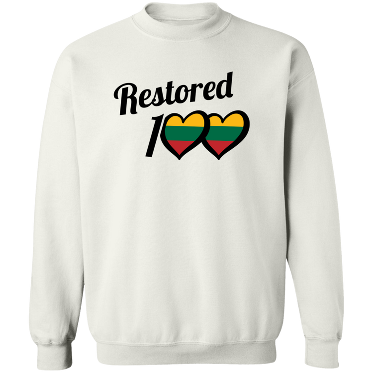 Restored 100 - MenWomen Unisex Comfort Crewneck Pullover Sweatshirt - Lithuania Strong