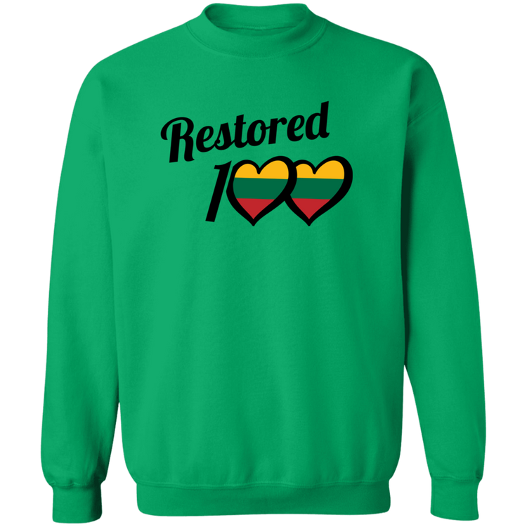 Restored 100 - MenWomen Unisex Comfort Crewneck Pullover Sweatshirt - Lithuania Strong