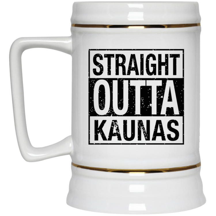 Straight Outta Kaunas - 22 oz. Ceramic Stein - Lithuania Strong