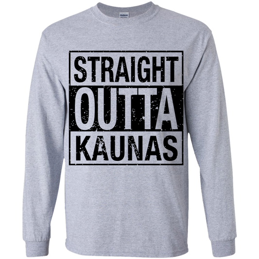 Straight Outta Kaunas - Boys Youth Classic Long Sleeve T-Shirt - Lithuania Strong