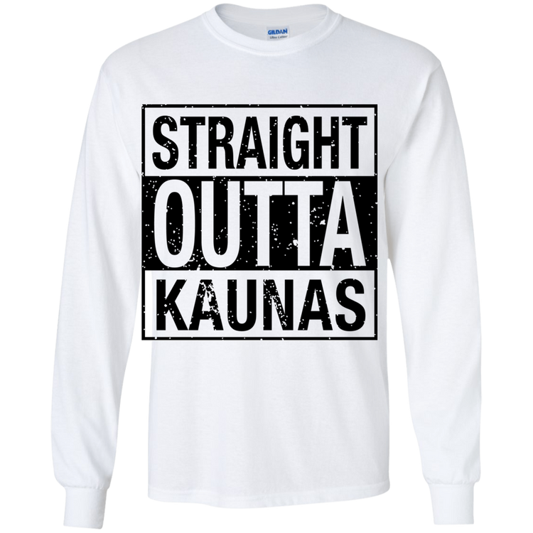 Straight Outta Kaunas - Boys Youth Classic Long Sleeve T-Shirt - Lithuania Strong