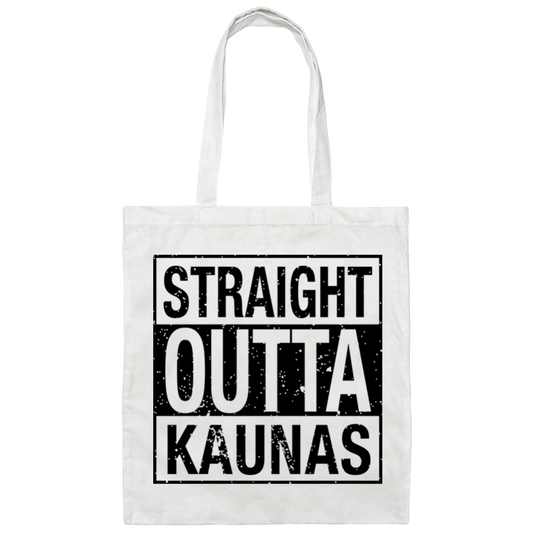 Straight Outta Kaunas - Canvas Tote Bag - Lithuania Strong