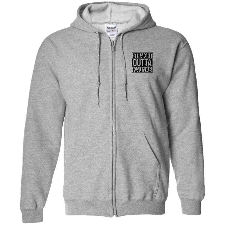 Straight Outta Kaunas - MenWomen Unisex Comfort Full-Zip Hoodie - Lithuania Strong