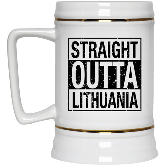 Straight Outta Lithuania - 22 oz. Ceramic Stein - Lithuania Strong