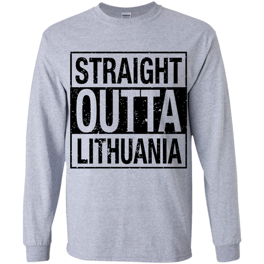 Straight Outta Lithuania - Boys Youth Classic Long Sleeve T-Shirt - Lithuania Strong