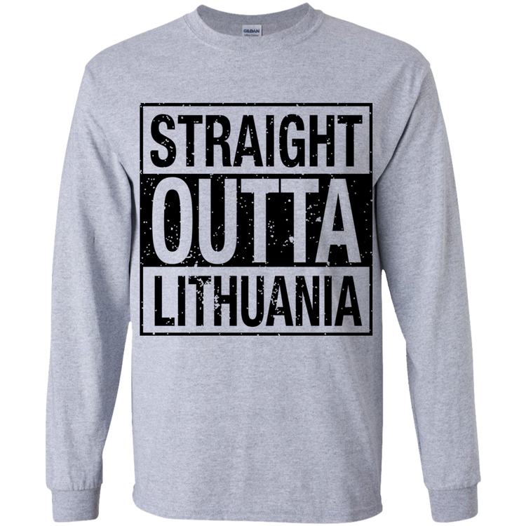 Straight Outta Lithuania - Boys Youth Classic Long Sleeve T-Shirt - Lithuania Strong