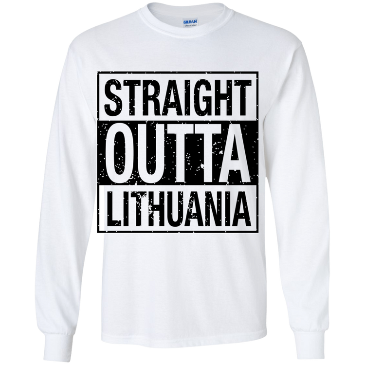 Straight Outta Lithuania - Boys Youth Classic Long Sleeve T-Shirt - Lithuania Strong