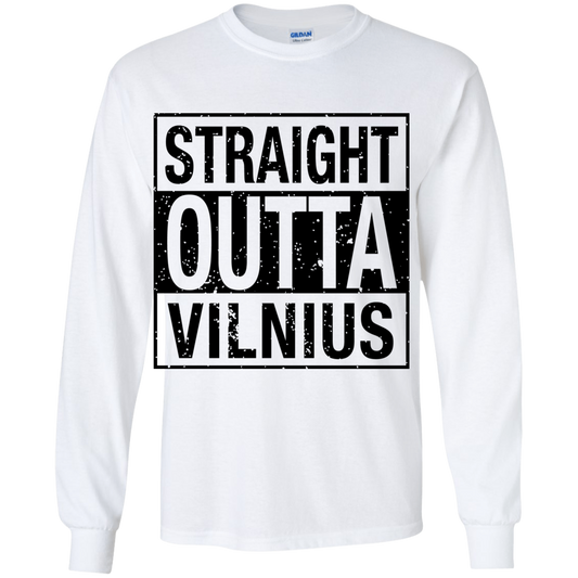 Straight Outta Vilnius - Boys Youth Classic Long Sleeve T-Shirt - Lithuania Strong