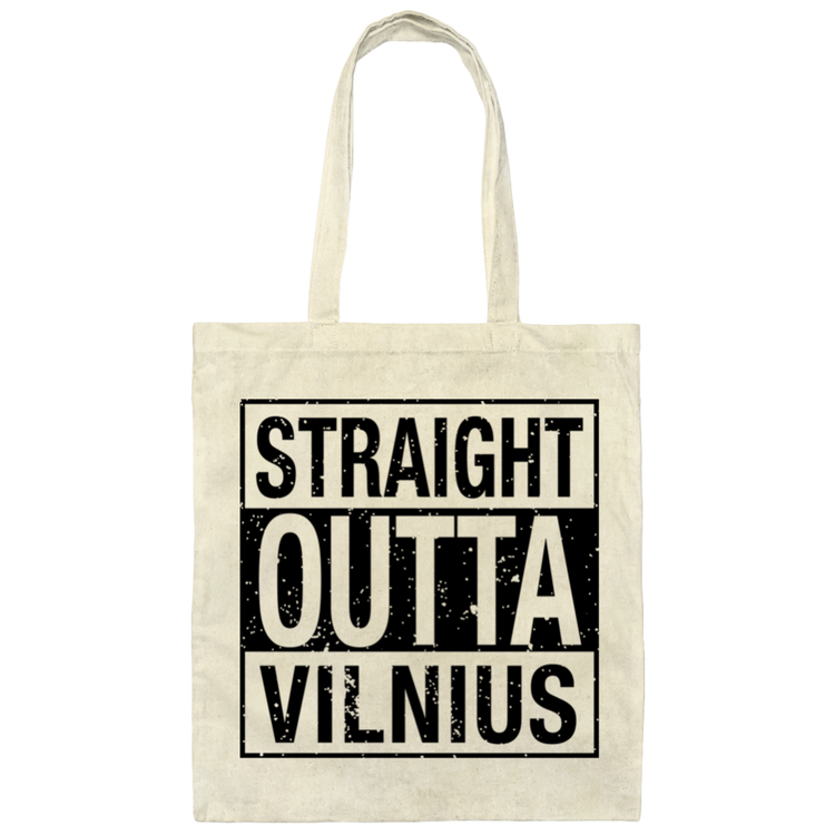 Straight Outta Vilnius - Canvas Tote Bag - Lithuania Strong