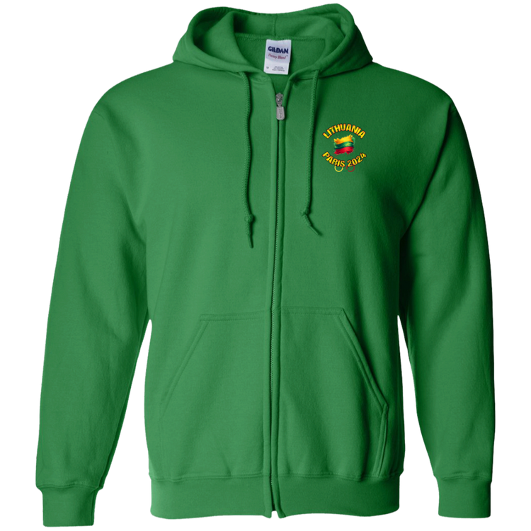 Team Lietuva 2024 Olympics - MenWomen Unisex Comfort Full-Zip Hoodie - Lithuania Strong