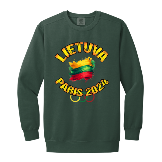 Team Lietuva 2024 Olympics -MenWomen Unisex Soft-Washed Crewneck Sweatshirt - Lithuania Strong