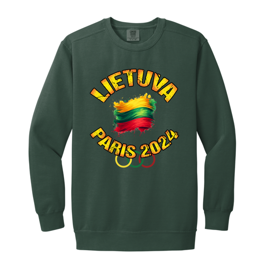 Team Lietuva 2024 Olympics -MenWomen Unisex Soft-Washed Crewneck Sweatshirt - Lithuania Strong