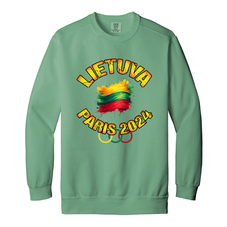 Team Lietuva 2024 Olympics -MenWomen Unisex Soft-Washed Crewneck Sweatshirt - Lithuania Strong