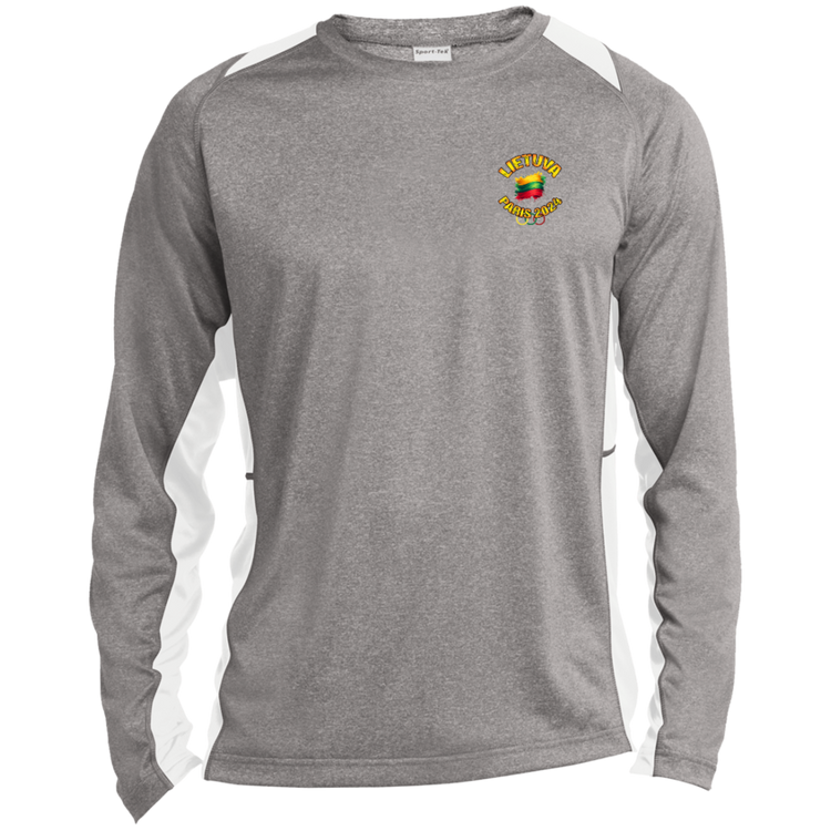 Team Lietuva 2024 Olympics - Mens Long Sleeve Colorblock Activewear Performance T - Lithuania Strong