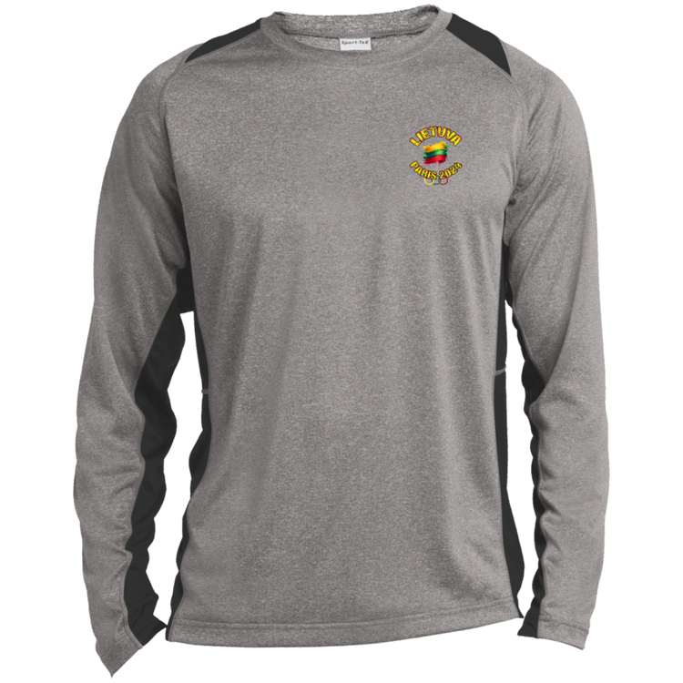 Team Lietuva 2024 Olympics - Mens Long Sleeve Colorblock Activewear Performance T - Lithuania Strong