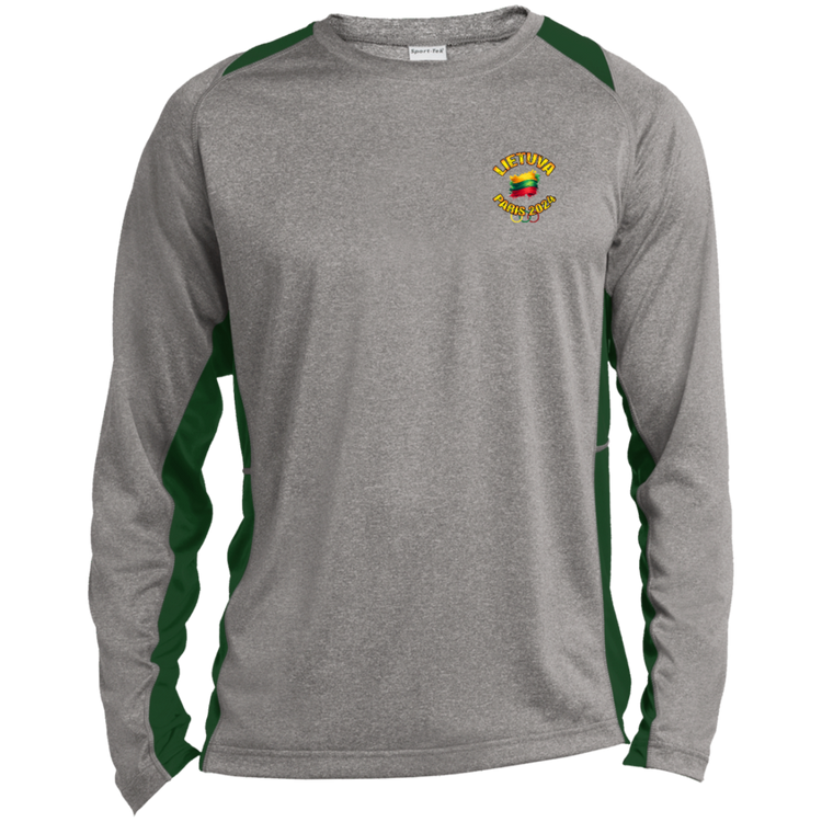 Team Lietuva 2024 Olympics - Mens Long Sleeve Colorblock Activewear Performance T - Lithuania Strong