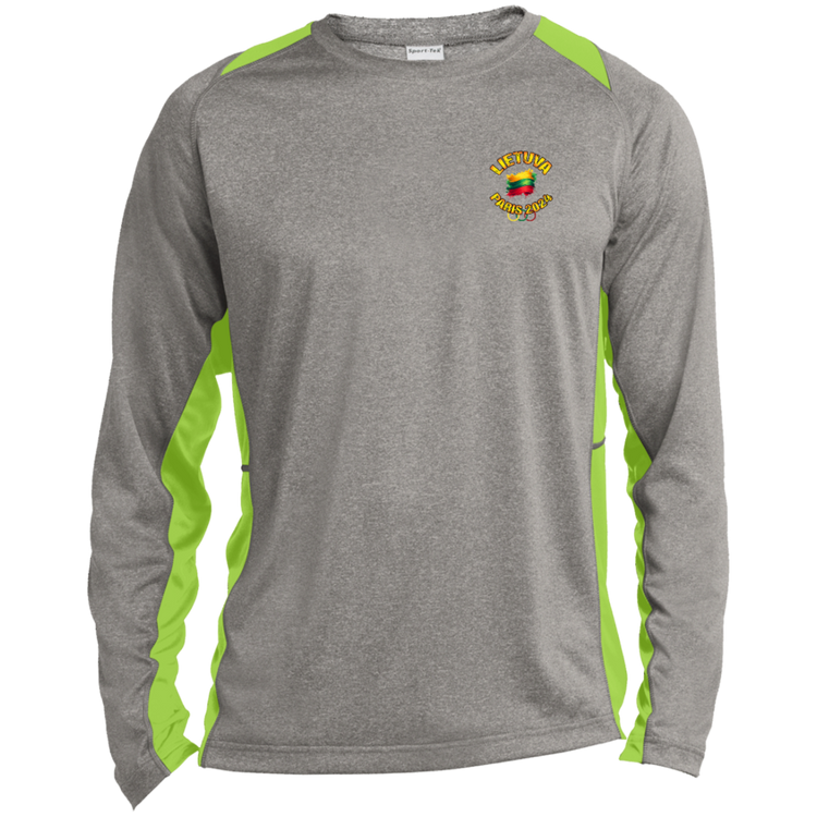 Team Lietuva 2024 Olympics - Mens Long Sleeve Colorblock Activewear Performance T - Lithuania Strong