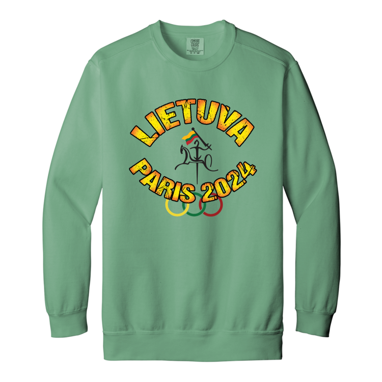 Team Lietuva 2024 Vytis - MenWomen Unisex Soft-Washed Crewneck Sweatshirt - Lithuania Strong