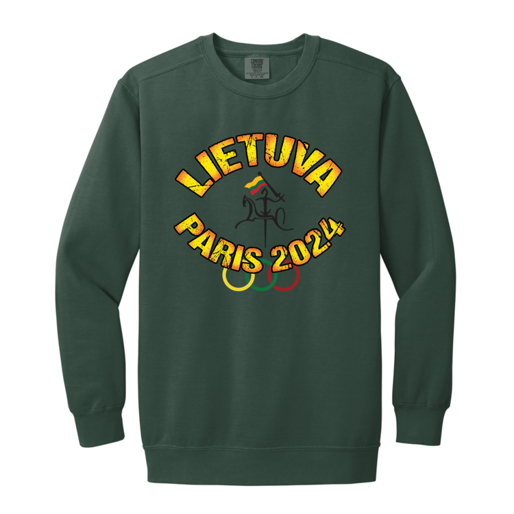 Team Lietuva 2024 Vytis - MenWomen Unisex Soft-Washed Crewneck Sweatshirt - Lithuania Strong