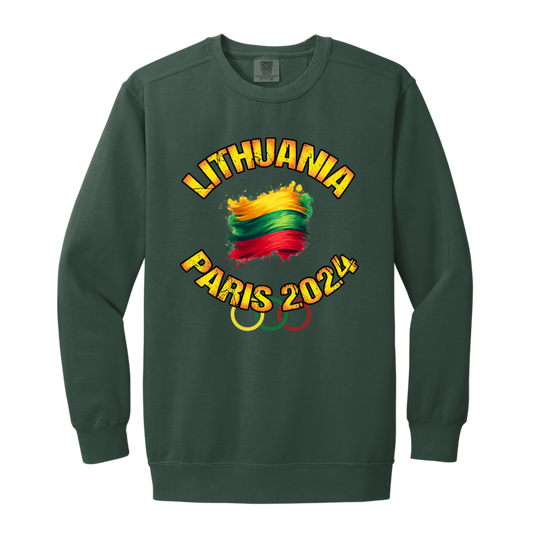 Team Lithuania 2024 Olympics -MenWomen Unisex Soft- Washed Crewneck Sweatshirt - Lithuania Strong