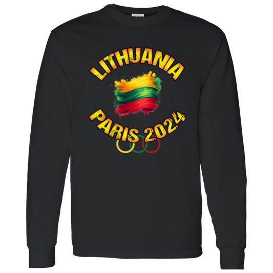 Team Lithuania 2024 Olympics - Mens Classic Cotton Long Sleeve T - Lithuania Strong