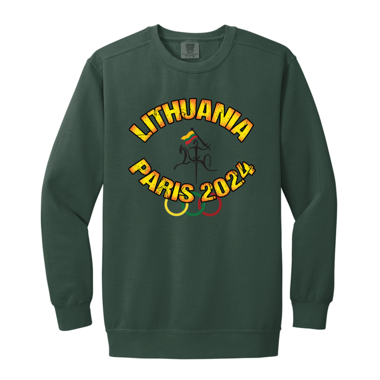 Team Lithuania 2024 Vytis -MenWomen Unisex Soft-Washed Crewneck Sweatshirt - Lithuania Strong