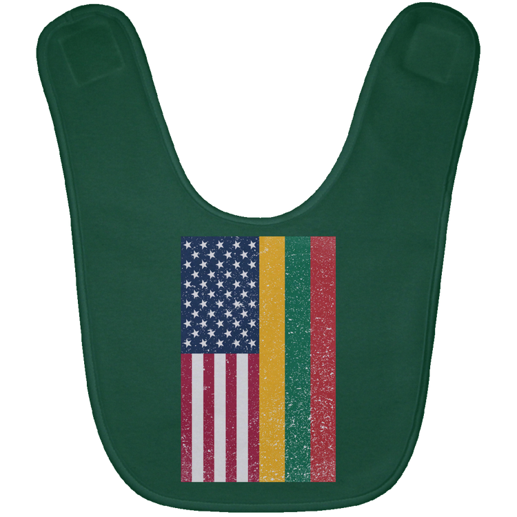 USA Lithuania Flag - BABYBIB Baby Bib - Lithuania Strong