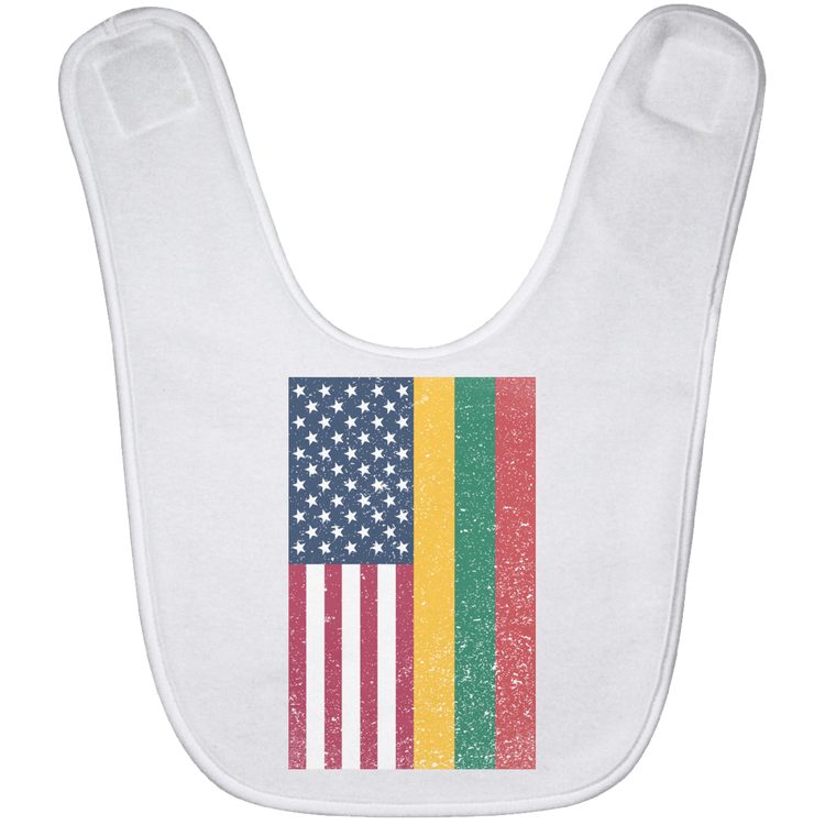 USA Lithuania Flag - BABYBIB Baby Bib - Lithuania Strong