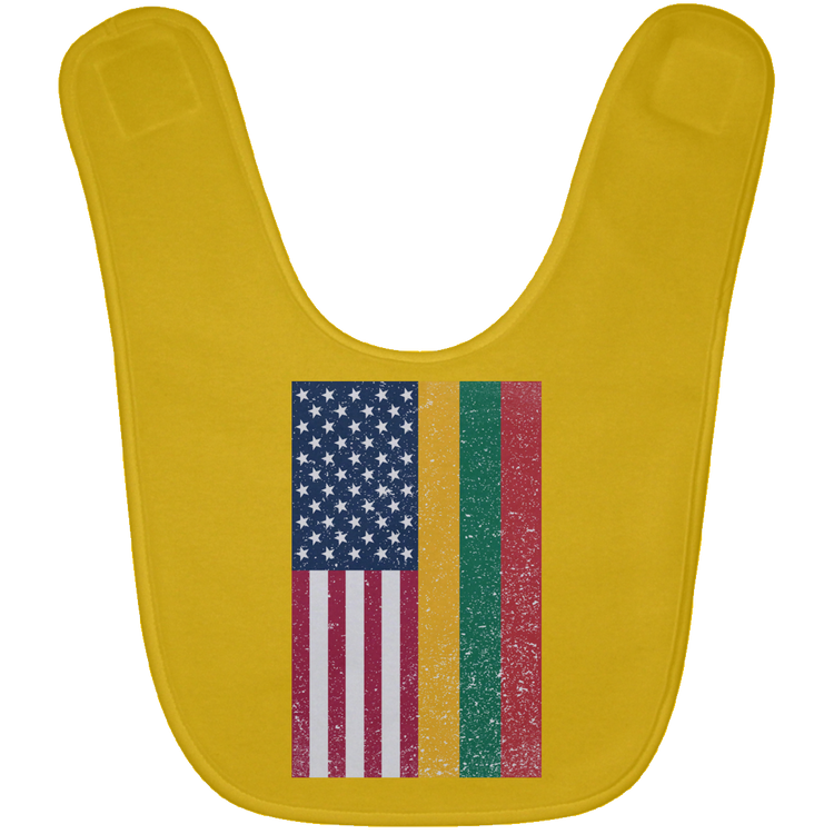 USA Lithuania Flag - BABYBIB Baby Bib - Lithuania Strong