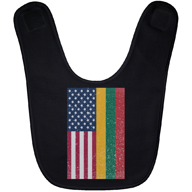 USA Lithuania Flag - BABYBIB Baby Bib - Lithuania Strong