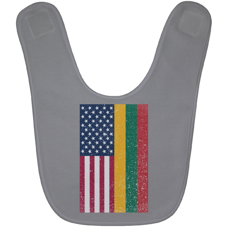 USA Lithuania Flag - BABYBIB Baby Bib - Lithuania Strong