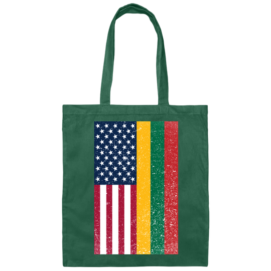 USA Lithuania Flag - Canvas Tote Bag - Lithuania Strong