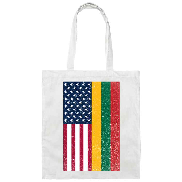 USA Lithuania Flag - Canvas Tote Bag - Lithuania Strong