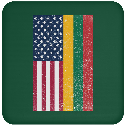 USA Lithuania Flag - High Gloss Coaster - Lithuania Strong