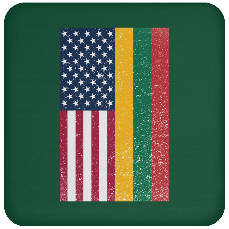 USA Lithuania Flag - High Gloss Coaster - Lithuania Strong