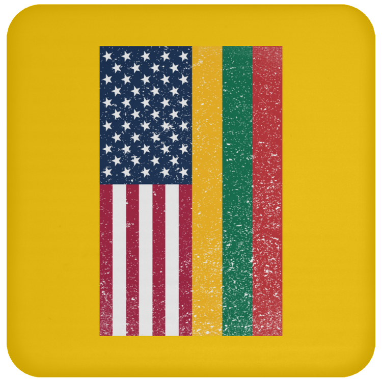 USA Lithuania Flag - High Gloss Coaster - Lithuania Strong