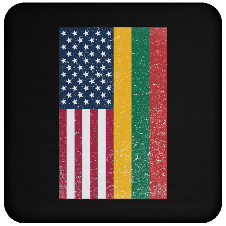 USA Lithuania Flag - High Gloss Coaster - Lithuania Strong