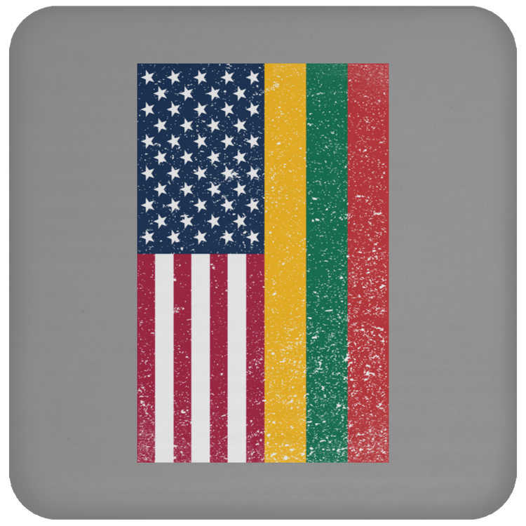 USA Lithuania Flag - High Gloss Coaster - Lithuania Strong